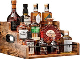 CARLA HOME 3-Tier Liquor Bottle Display Shelf Rack Bar Organizer for Whiskey, Wine, Coffee Syrups, LSB-36362