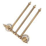 Swivel Towel Bar Antique Brass Towel Rack Rotated Towel Hanger Holder for Bathroom Three Rods V1294-YM0706-3112230060412