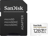 SANDISK HIGH ENDURANCE MICROSDHC CARD SQQNR 128G UHS-I C10 U3 V30 100MB/S R 40MB/S W SD ADAPTOR V28-FFCSAN128GSQQNR1