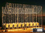 600 LED Waterproof Curtain Fairy Lights 8 Modes Warm White, 6 x 3 m V1188-MS-527-033