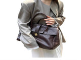 Coffee Brown Spacious Women's PU Leather Tote Bag with Laptop Compartment V888-ELOSUNG28569