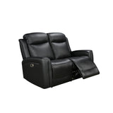 3-2-1 Seater Electric Leather/PVC Black Recliner Set V43-SET-FNX-3R-2R-1RBL