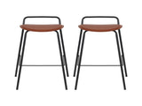 2x Artiss Bar Stools Kitchen Counter Stools Metal Brown BA-BB-9083T-BR