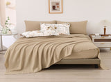 Soft Floral Leaf Comforter Set, King Size, Plush Quilted Bedding with Pillowcases V745-MAB010937AJ3