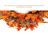 Maple Leaf Wreath Door Hanging Thanksgiving Wreath Halloween Vine Ornament V1294-YM0717-10173593