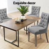 Artiss Dining Chairs Set of 4 Linen French Provincial Grey FA-CHAIR-DIN470S-GYX4