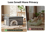 Artiss Storage Ottoman Foot Stool Cat Litter Box Enclosure Foldable Grey OTM-C-PET-FB-GY