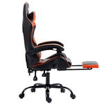 Artiss Gaming Office Chair Executive Computer Leather Chairs Footrest Orange OCHAIR-G-R4775-FT-BK-OR