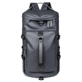 Grey Large Capacity Men's Travel Backpack with Shoe Compartment - Water-Resistant Coated Fabric V888-ELOSUNG18416