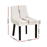 Artiss Dining Chairs Set of 2 Corduroy Wooden Beige BA-K-DIN-01-FA-BGX2