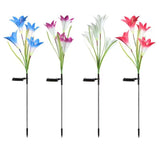 Outdoor Solar Lights, 4 Pack Solar Garden Lights with Bigger Lily Flowers, Waterproof 7 Color V1370-AZ4-01227