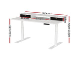 Artiss Electric Standing Desk with Storage Rack Shelf Drawers White 120CM HASD-B-M10-WHDF-HDR-120