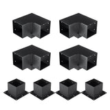 Pergola Bracket Kit 152.4 x 152.4 mm, 8pcs 3-Way Heavy Duty Corner Bracket Woodworks DIY Post Base, V952-LPJJTZST8PCS31NS1V0