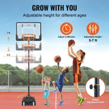 VEVOR Basketball Hoop, 5-7 ft Adjustable Height Portable Backboard System, 32 inch Basketball Hoop & V952-LQK32CKWDJ009EFGVV0