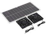 80W Double Solar Exhaust Fan with Monocrystalline Silicon Panel IPX7 Rain Proof High Speed Low Noise V1294-YM0901-3113250069511