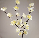 1 Set of 50cm H 20 LED White Rose Tree Branch Stem Fairy Light Wedding Event Party Function Table V382-WHROSESTEMBATT
