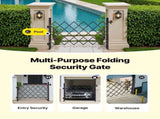 Single Folding Security Gate, Lockable Scissor Gate with 360 degree Swivel Casters, Outdoor V952-GZDZDAQM5157HX49X001V0