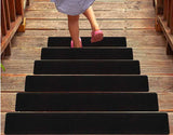 Non Slip Rubber Stair Treads, Indoor Stair Treads Stair Runners for Wooden Steps, Basement Stair V1192-AZ-W-15742