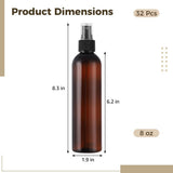 32PCS Spray Bottles, Amber Fine Mist Cleaning Bottles, Empty Refillable Atomizer Containers, V1369-AZ3-W-08714