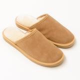 Sheepskin Wool Mens Slippers Scuffs Slip On Winter Ugg Slippers in Chestnut - 10 V563-BR-SHEEPSCUFFS-CNTWOFR-10