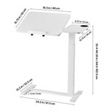 Overbed Table, Mobile Bed Side Table with Flip Desktop and 4 Hidden Wheels, Height & Angle V952-CSZGXDZZCSFZ3O0N9001V0