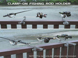 Pole Clamp-on Fishing Rod Holder Boat Mount Rod Holder Bridge Railing Fishing Pole Bracket V1369-AZ3-W-15882