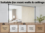 Artiss Room Divider Curtain Rod Extendable Black RD-E-MET-3R-BK