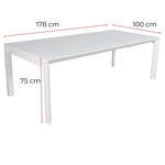 Iberia 178cm Aluminium Outdoor Dining Table White V315-VOUT-ICA-13