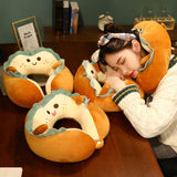 U Shaped Neck Pillow Portable Cute Head Pillow for Office Nap Travel Car Sleeping Lovely Bread V1294-YM0716-3117220185311