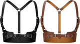 2 Pcs Women Leather Waist Belt Leather Harness Women Fashion Body Chain Adjustable Waist Belt V1258-DP02-C-2204