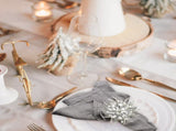 Bling Metallic Napkin Rings Set of 12, Elegant Alloy Diamond Snowflake Napkins Ring Decor Gifts for V1370-AZ4-00614
