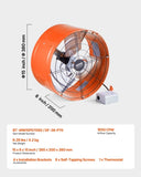 380 mm Gable Mount Fan 1650 CFM Attic Vent Fan with Adjustable Thermostat V952-SQFJ15YC16502BPXZV3