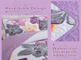 Purple Floral Boho Elysian Bedspread Coverlet 3 Piece Set V745-AC081657Q13U