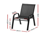 Gardeon 6PC Outdoor Dining Chairs Stackable Lounge Chair Patio Furniture Black FF-B-STA-CHAIR-BK-X6