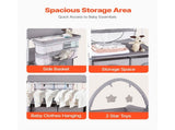Baby Changing Table, Foldable Diaper Change Station with 2 Fabric Drawers, Side Basket & Hanging V952-ZDNBTQHSHXWD5L2KV001V0