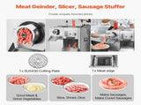 Commercial Electric Meat Grinder Slicer 6.35 kg/Min Sausage Stuffer Maker V952-XSYJQJJS5MM0V5LB0V3