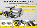 BS-0 Dividing Head 5 Inch, Precision Dividing Head Set with 5" 3-jaw Chuck & Tailstock Dividing V952-5CFDT000000000001V0