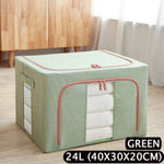 Foldable Storage Box Crushed Steel Frame Clothes Quilt Toys Organizer 24L V201-W12783613