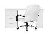 Artiss Computer Desk 120cm Executive Office Chair Set PU Leather High Back White FURNI-O-DESK-CHAIR-9127-WH