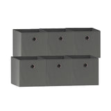 SORTI 33x33x27 CM Grey 6-Pack Foldable Storage Cubes - Fabric Bookcase Organizers for Toys and More V510-333733_DARK_GREY_6X_V2