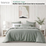 Bianca Kahlani Sage Waffle Quilt Cover Set King V442-BCA-QUILTCS-KAHLANI-SAGE-KI