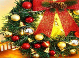 Xmas Wreath with 20 LED Lights and Bells Christmas Garland Light String Branch Lights for Living V1294-YM0714-10310319