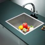 510x450mm Handmade Stainless Steel Undermount / Topmount Kitchen Laundry Sink with Waste V63-770055