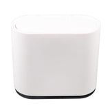 Plastic Trash Can with Press Type Lid Big White Garbage Container Bin for Bathroom Bedroom Kitchen V1294-YM0706-3117230159611