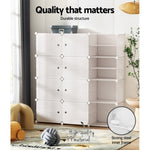 Artiss Shoe Rack DIY 12 Storage Cube Stackable White DIY-SHOE-12-WH