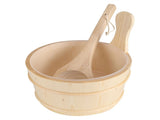 Bathroom Natural Wooden Bucket Ladle Set for Sauna SPA Bath Accessories V1294-YM0901-JY02143