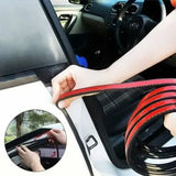 Universal Self-Adhesive D-Shape Rubber Car Door Seal Strip, 18 m Door Weatherstrip Protector, Black V1189-LC-QP-00487