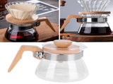 400ml Teapot Glass Coffee Maker Pot Water Kettle with Wood Handle Kitchen Accessory V1294-YM0721-3118210053111