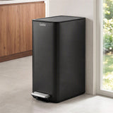 Cefito 15L Pedal Rubbish Bin Slim Carbon Steel Garbage Bin for Home Black RB-15L-1C-BK