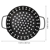 Non-Stick Circular Grilling Plate, Black, High-Grade Carbon Steel, Perfect for Bbq V1366-AZ2-W-21539